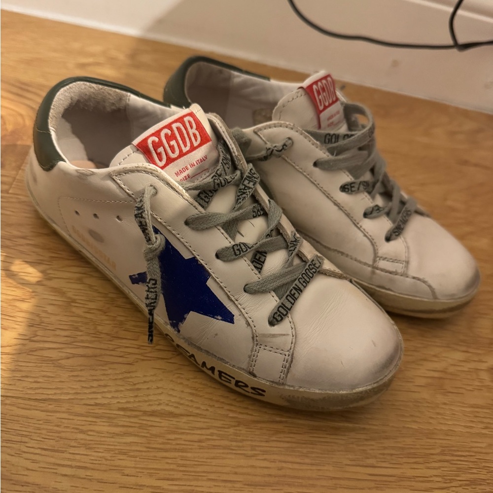 Golden Goose Kids Sneakers with Blue Star and White Base
